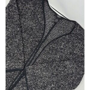 Alfani Sweater Womens‎ Plus OX Black White Woven Open Front Long Sleeve Cardigan